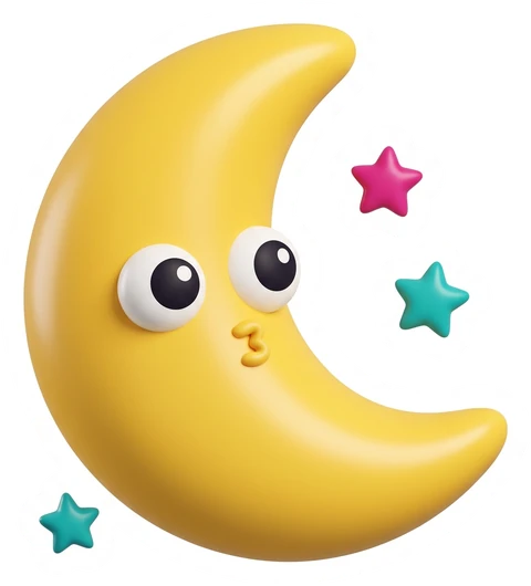 Una luna con estrellas